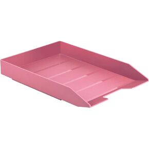 Acrimet Stackable Letter Tray Front Load, Plastic, Desktop File Organizer (Letter Size/ A4) (Solid Pink Color) (1 Unit)