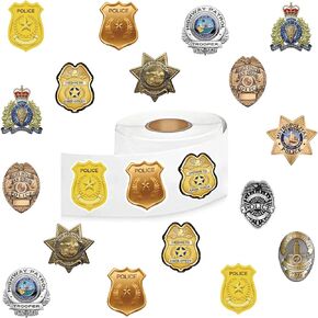 500 Pcs Police Badge Sticker Aesthetic Killer Round Seal Label Self-Adhesive Stickers for Christmas Party Decoration Kid Teen Girl Boy for Scrapbooking Envelopes Water Bottles(Fashion Pattern 10)