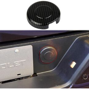 Fewshaw Carbon Fiber Style Rear Bumper Round Lid Cover Trim for 2014+ GMC Sierra/Chevrolet Silverado 1500 2500 3500HD