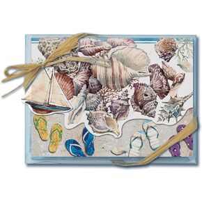 Lissom Design Note Pad and Pen Gift Set - Desk Set for Home or Office Memo Sheet Notepad and Pen, 2-Piece, Bayside