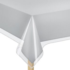 Elaine Karen Clear Plastic Tablecloth 100% Waterproof Table Protector Crystal Clear Plastic Cover for Dining Table Heavy Duty Vinyl, 54" x 54" Square