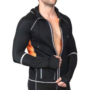 Men's Sauna Hooded Jacket Sweat Suit for Exercise and Heat Training, Neoprene