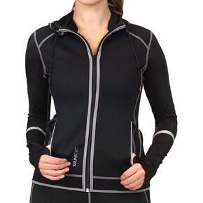 Women's Sauna Sweat Suit Paneled Hooded Jacket for Exercise and Heat Training, Neoprene