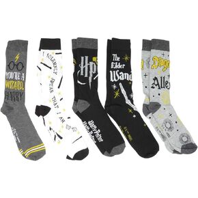 Hyp Harry Potter Hogwarts Daigon Alley Crew Socks 5 Pair Pack