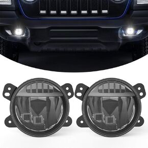 Kiwi Master LED Fog Lights for Jeep Gladiator JT 2018-2024 Jeep Wrangler JL/4xe Willys Sahara Rubicon Accessories Replace OEM # 82215163 Waterproof Bumper Lamps Assembly Kit, Pair
