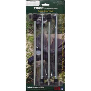 Tricc Unbreakable Heavy Duty Steel Tent/Canopy Stakes, Galvanized Non-Rust 10" Three Pegged Solid, Sturdy Stakes for Outdoor Trips, Camping, Hiking & Gardening. 4 Colors Made in The USA (Black)