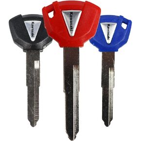 Blank Blade Uncut Key Motorcycle Key Uncut Replacement for Kawasaki Z400 Z900 Z750 Z1000 2017-2020 Ninja ZX-6R ZX-7R ZX-9R ZX-10R ZX-12R ZX-14R (Pack of 3)