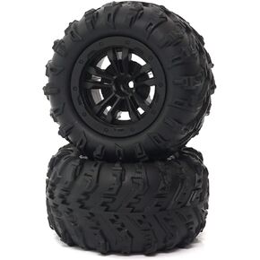 2Pcs RC Rubber Tires,85mm RC Rubber Tyres with 12mm Hex Adapter for SCY 16101 16102 1/16 RC Car Replacement Parts