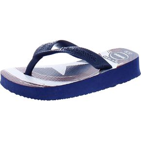 Havaianas Kids Top Marvel Logomania Flip Flops - Captain American Sandals for Kids - Navy/Navy, 10C little kid