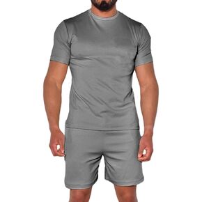 Uni Clau Mens 2 Piece Short Set Summer Outfits Tracksuit Casual T shirt and Short Beach Sets