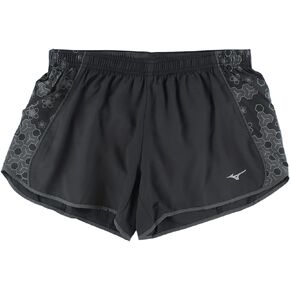 Mizuno Running Women's Drylite Mustang Shorts, X-Large, Black/Dark Shadow