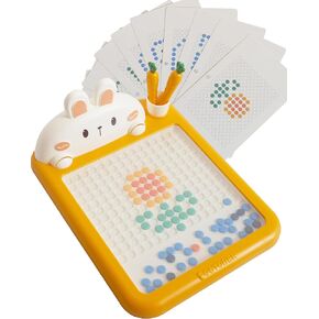 Magnetic Drawing Board for Toddlers, Large Doodle Board with Magnetic Pen and Beads, Magnetic Dot Art, Montessori Educational Preschool Toy, Travel Toys Over 3 Year Old Boys Girls