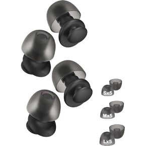HALLEAST 2 Pair Concert Earplugs, with 15 Pairs of Silicone Ear Tips in Different Sizes, Noise Reduction Ear Plugs for Bar, Sports, Mardi Gras Events, White