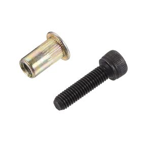 uxcell 30pcs M5x20mm 12.9 Alloy Steel Hex Socket Machine Bolt, 100pcs M5 Threaded Countersunk Head Rivet Nuts Fastener Set