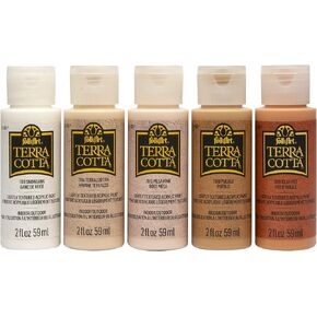FolkArt Terra Cotta Acrylic Paint Set of 5, Essentials 2 fl oz Assorted Matte Finish Colors For Painting, Drawing & Art Supplies, DIY Arts And Crafts Acrylic Paint For Kids And Adults, 44506