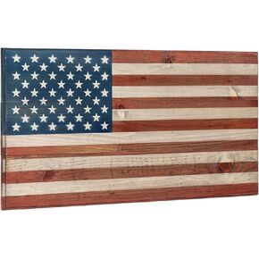 Flags of Valor Legacy Series Wooden American Flag | US Flag Wall Decor, Patriotic Wall Art, Made in USA by Veterans, Ready to Hang, Man Cave Room Decor for Men (Large, 22"H x 42"W)