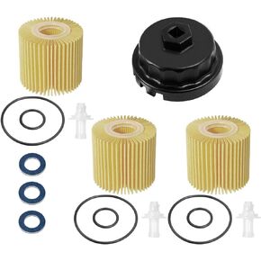 Oil Filter Wrench and 04152-YZZA1 Engine Oil Filter Kit with 90430-12031 Oil Drain Plug Gaskets for Toyota Tacoma Camry Lexus Oil Filter Replacement
