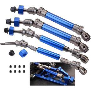 CVD Drive Shaft for 1/10 Slash Platinum/Ultimate/VXL 4x4 4WD, Hoss 4X4 VXL, Rustler 4X4 VXL, Stampede 4X4 VXL, 4Pcs Front and Rear RC Upgrades Part Hops Up Full Metal RC Accessorie,Blue