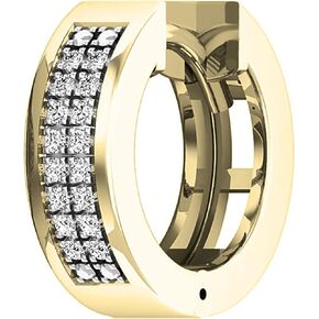 Dazzlingrock Collection 0.06 Carat (ctw) Round White Diamond Unisex Hinged Post Huggie Hoop Earring (1Pc Only) in 10K Gold