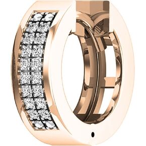 Dazzlingrock Collection 0.06 Carat (ctw) Round White Diamond Unisex Hinged Post Huggie Hoop Earring (1Pc Only) in 10K Gold