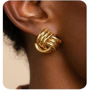 Gold Earrings for Women Trendy 14K Gold Stud Earrings Dainty Huggie Earrings Simple Blod Earrings Gold Hoop Earrings Hypoallergenic Earring for Women Gifts