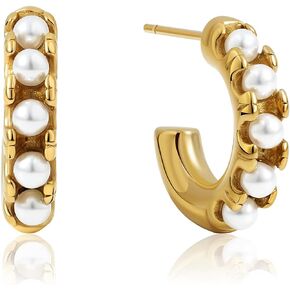 Elegant Gold Hoop Earrings with Pearls Trendy Pearl Hoops for Women, Perfect for Occasions