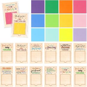 36 Pcs Employee Appreciation Gifts Inspirational Sticky Notes Pad Holder Thank You Gifts for Coworker End of Year Teacher Appreciation Gifts Bulk Sticky Note Holders Sticky Notes OPP Bags for Staff