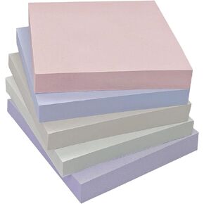 5 Pads Sticky Notes, 100 Sheets/Pad, Pastel Sticky Notes, Sticky Pads, Self-Stick Pads, 3x3 Inch, 5 Pastel Colors, Sticky Notes Aesthetic, Easy to Post for Home, Office, School