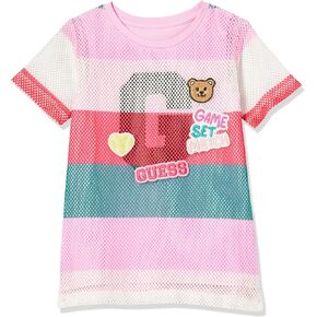 GUESS Girls' Stretch Net Tunic Short Sleeve Shirt