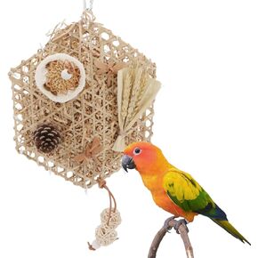 Bird Toys Bird Foraging Shredding Toys Chewing Hanging Toy Bird Shredded Paper for Cockatiels Conures Parakeets Budgies Quakers