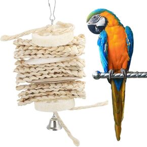 VINGVO Taidda- Corn Husk Bird Bite Toy, Hanging Bird Toy, Husk Safe for Bird Chew Toy Bird Toy Hanging