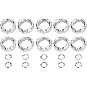 GLOGLOW Bird Foot Rings, 10Pcs Metal Bird Parrots Leg Ring Outdoor Fly Training Activity Opening Clip Accessories for Small Medium Large Birds Training