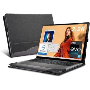 غطاء كمبيوتر محمول لجهاز Dell Inspiron 14 Plus 7430|7420 كمبيوتر محمول 2 في 1 14 بوصة| Inspiron 14 Pro 5420 5430 7425 5425 حافظة شاملة مضادة للسقوط مقاس 14 بوصة من جلد البولي يوريثان غطاء جيب داخلي (رمادي)