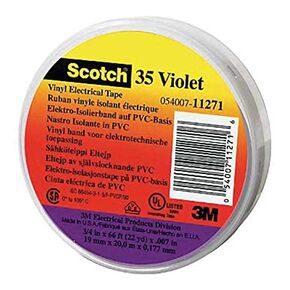 3M 35-Violet-1/2x20FT Scotch Vinyl Color Coding Electrical Tape 35, 1/2" x 20', Violet