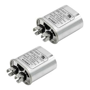 7.5 MFD AC Capacitor, 7.5 uF ±6% 7.5 MFD 370V/440V CBB65 Volt Oval Run Start Capacitor for Condenser Straight Cool or Heat Pump Air Conditioner, AC Motor Run, Fan Start - 2 Pack