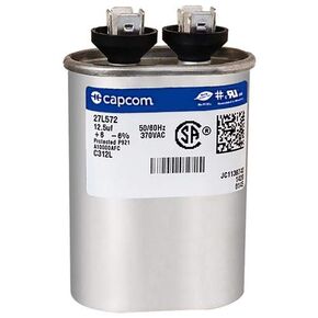 12.5 uf MFD 370 VAC Replacement Oval Run Capacitor # C312L 27L572