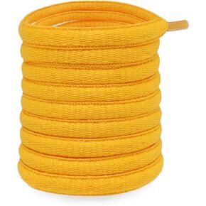 Gold Yellow Oval Shoe Laces - 1/4" Half Round Athletic Shoelaces for Sneakers, Tennis & Basketball Shoes | 50 inch (130cm)