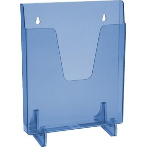 Acrimet Pocket File Holder Vertical Design Brochure Display (for Wall Mount or Countertop Use) (Removable Supports Included) (Letter Size) (Clear Blue Color)