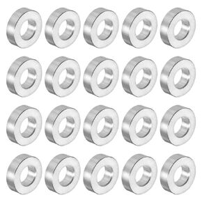 uxcell 20pcs Aluminum Spacer 5mm Bore 10mm OD, 1/8" Length Screw Standoff Bushing Plain Finish Round Spacer for M5 Screws Bolts and Rods