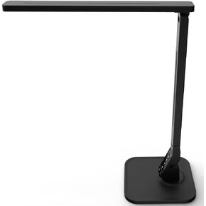 Dimmable LED Desk Lamp, 4 Lighting Modes (Reading/Studying/Relaxation/Bedtime), 5-Level Dimmer, Touch-Sensitive Control Panel, 1-Hour Auto Timer, 5V/1A USB Charging Port, Piano Black