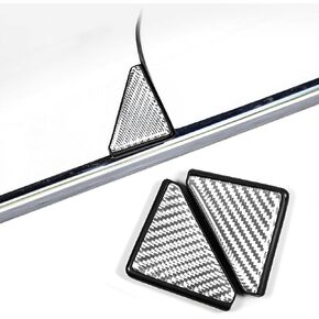 2 PCS Car Door Corner Protector, 1.81In x 2.28In x 2.67In Carbon Fiber Waterproof Anti-Collision Vehicle Decorative Accessories with Adhesive, Universal Automotive Door Edge Sticker (Black)