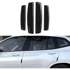 Pack-4 Door Anti-Collision Strips, Carbon Fiber Car Door Edge Protection Guards, Universal Anti-Scratch Car Body Stickers, for Most Cars, SUVs and Vans (Black)