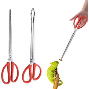 2PCS Snake Feeding Tongs, 15 Inch Heavy Duty Reptile Feeding Tongs, Extra Long Tweezers for Corn Ball Python Accessories, Bearded Dragon Reptile Tank Accessories Terrarium Supplies
