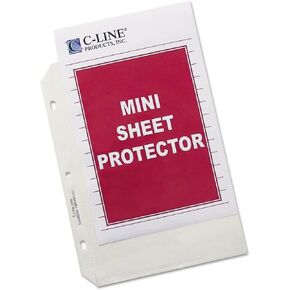 C-Line Top Loading Heavyweight Poly Sheet Protectors, Clear, Mini Size, 8.5 x 5.5 Inches, 50 per Box (62058)