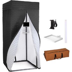 Portable Vocal Booth - Echoless Studio-Grade Recording for Voice Overs, Podcast & Music, Home Studio Sound Booth with Travel bag