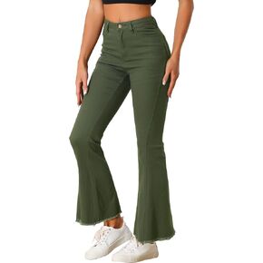 Allegra K Women's 70s Vintage Flare Jeans High Waist Stretch Denim Bell Bottoms Jeans