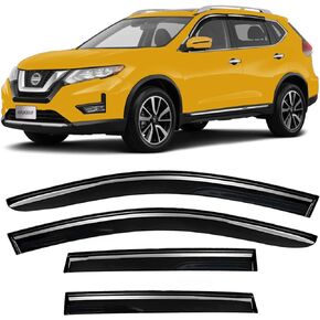 Sun Rain Guards Vent Window Visors Wind Deflectors for Nissan Rogue 2014-2020, Smoke Tinted 4pcs