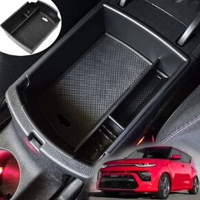 TACORBO Center Console Organizer Compatible with KIA Soul 2020 2021 2022 2023 2024 Accessories Armrest Glove Box Secondary Storage, ABS Materials Insert Tray,Black