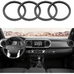 For 2016-2023 Tacoma A/C Vent Ring Outer Cover Air Conditioning Outlet Trim Decoration Toyota Tacoma Accessories 4 Piece Kit,Black