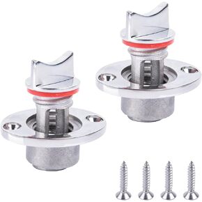 Boat Drain Plug: 2 PCS 316 Stainless Steel Marine Drain Plug 3/4'' Thread Oval Boat Fits 1'' Hole with 4 Screws& 6 Rubber Seal for Dinghy Boats, Kayaks, Canoes and Yachts